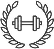 Dumbbell laurel wreath icon