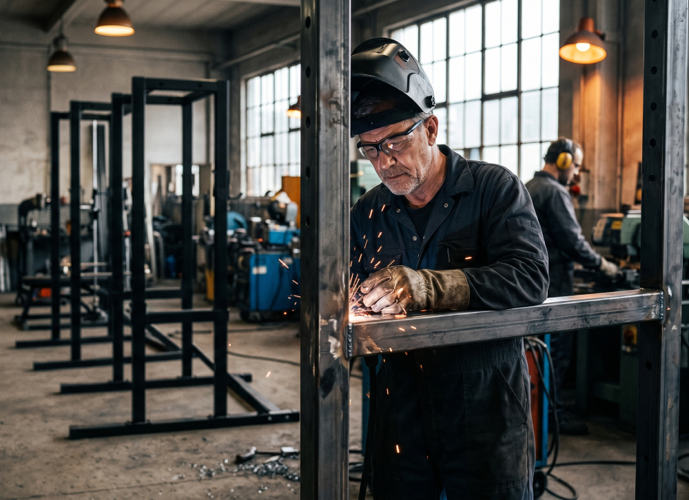Man welding in workshop